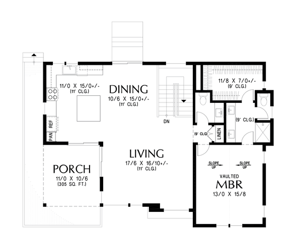 Contemporary Floor Plan - Main Floor Plan #48-1177