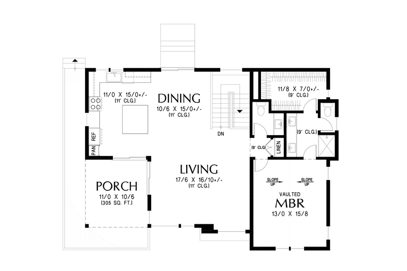House Design - Floor Plan - Main Floor for Contemporary House Plan #48-1177 - 3 bed, 2.5 bath