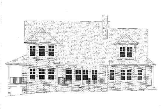 Exterior - Rear Elevation for Craftsman House Plan #437-119 - 4 bed, 2.5 bath