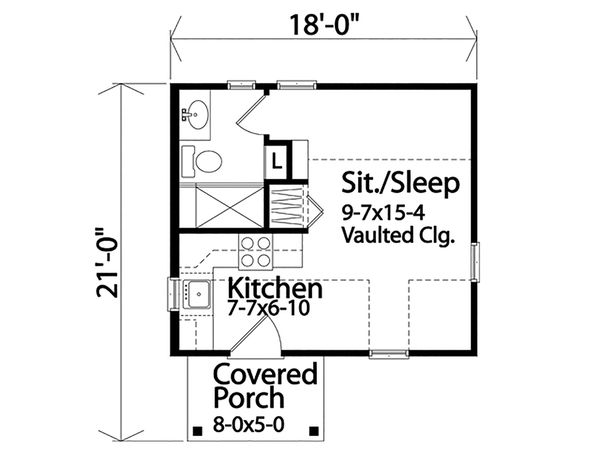 Architectural House Design - Cottage Floor Plan - Main Floor Plan #22-593