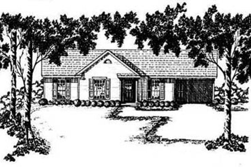 Ranch Style House Plan - 3 Beds 1.5 Baths 1052 Sq/Ft Plan #36-101