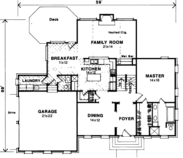 House Plan Design - Colonial Floor Plan - Main Floor Plan #41-162