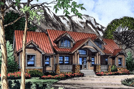 Exterior - Front Elevation for Southern House Plan #417-390 - 3 bed, 3.5 bath