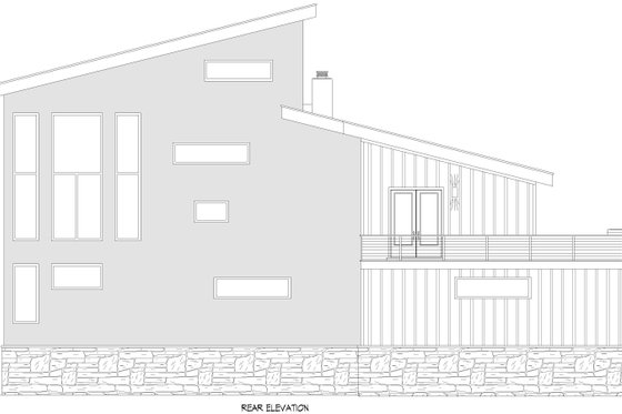 Exterior - Rear Elevation for Contemporary House Plan #932-1266 - 3 bed, 4 bath