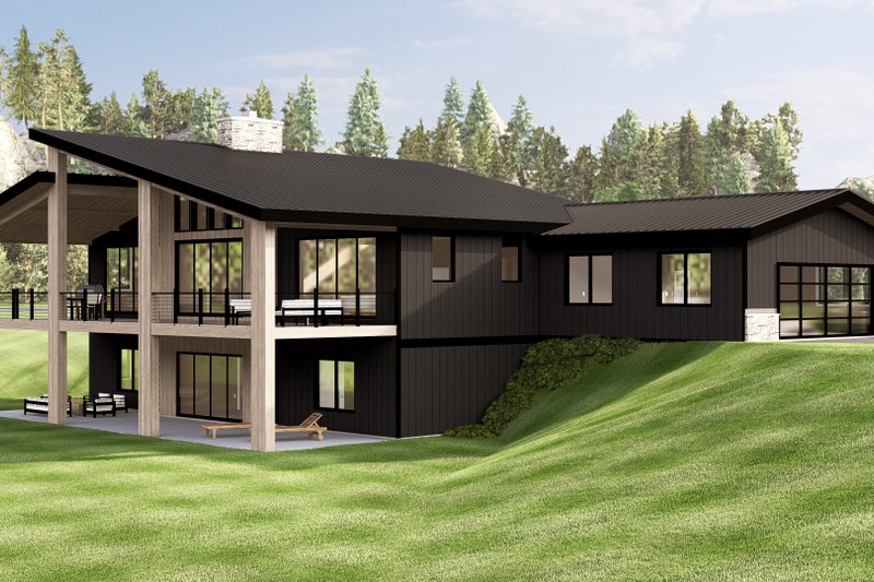 Architectural House Design - Exterior - Rear Elevation 2 for Contemporary House Plan #1064-387 - 3 bed, 2 bath