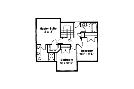 Floor Plan - Upper Floor for Cottage House Plan #124-306 - 3 bed, 2.5 bath