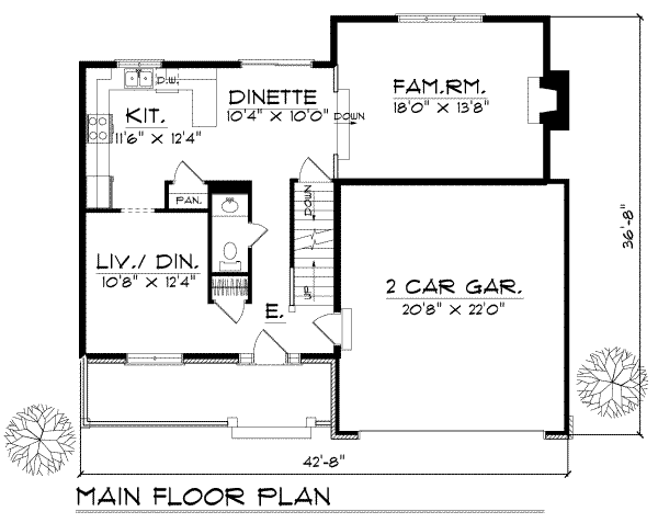 House Design - Traditional Floor Plan - Main Floor Plan #70-178