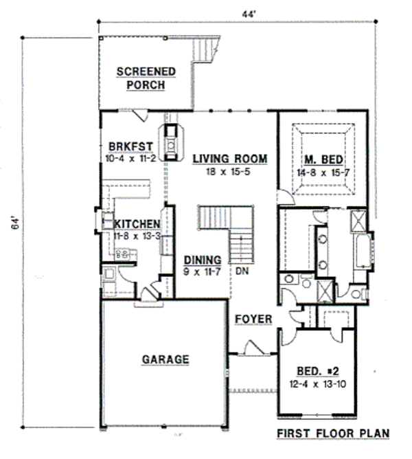 Traditional Floor Plan - Main Floor Plan #67-465