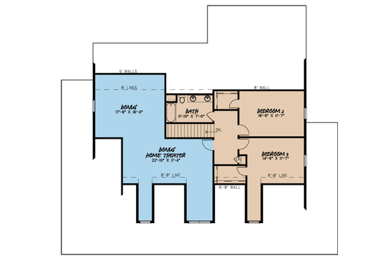 Floor Plan - Upper Floor for Farmhouse House Plan #923-109 - 3 bed, 2.5 bath
