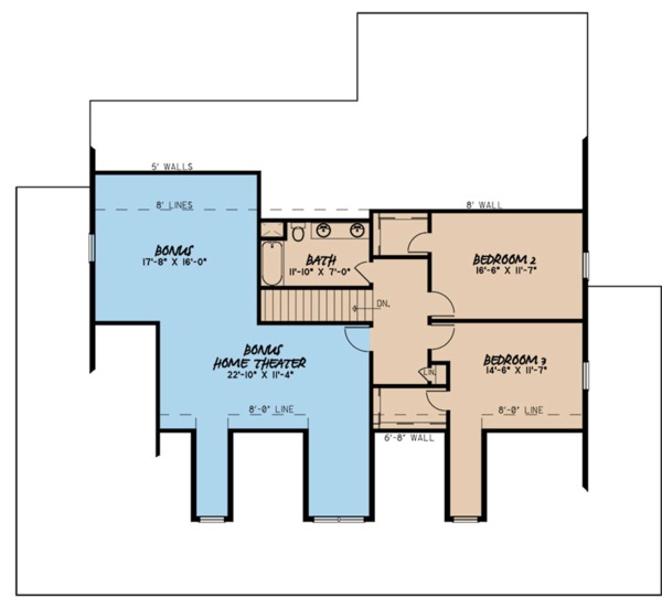 House Blueprint - Farmhouse Floor Plan - Upper Floor Plan #923-109