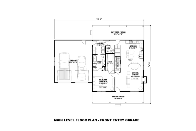 Architectural House Design - Floor Plan - Main Floor 1 for Farmhouse House Plan #1117-35 - 3 bed, 2.5 bath