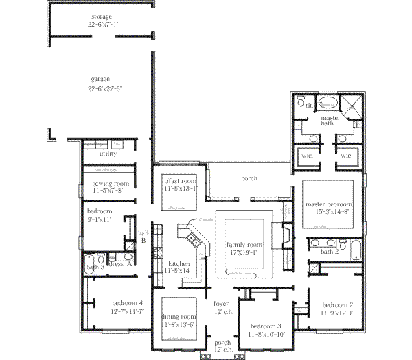 Colonial Floor Plan - Main Floor Plan #69-102
