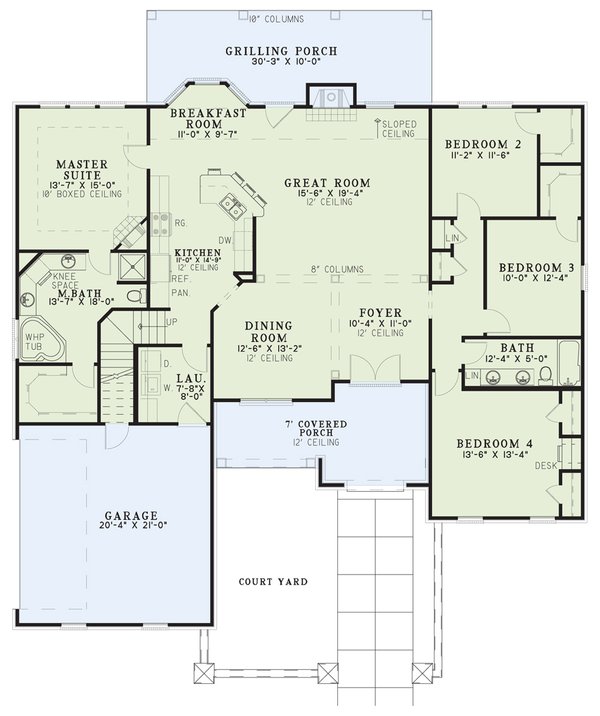 Mediterranean Floor Plan - Main Floor Plan #17-2926