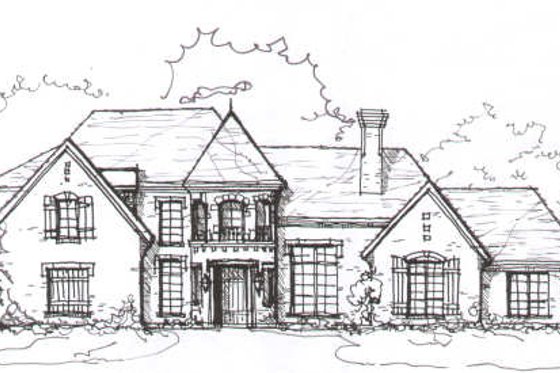Exterior - Front Elevation for European House Plan #141-241 - 5 bed, 4.5 bath