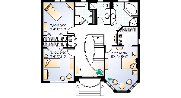 Home Plan - European Floor Plan - Upper Floor Plan #23-2006