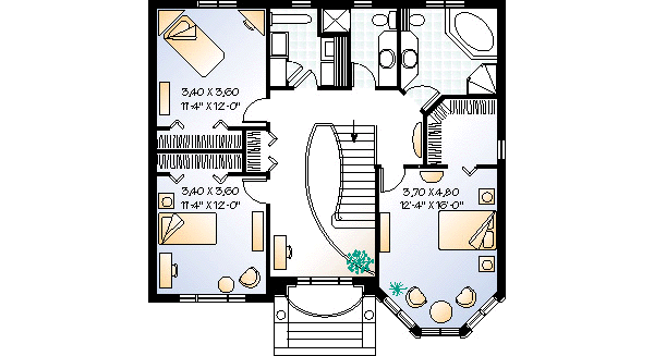 Dream House Plan - European Floor Plan - Upper Floor Plan #23-2006