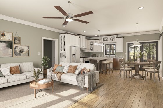 Interior - Entry for Farmhouse House Plan #44-276 - 3 bed, 2 bath