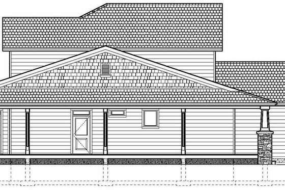 Exterior - Rear Elevation for Craftsman House Plan #126-210 - 3 bed, 2.5 bath
