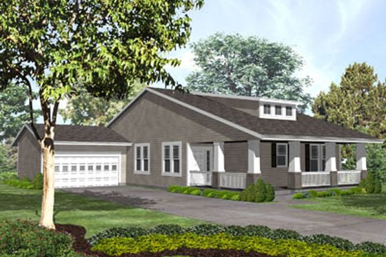 Bungalow Exterior - Front Elevation Plan #50-132