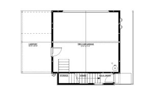 Floor Plan - Main Floor for Prairie House Plan #895-129 - 1 bed, 1 bath