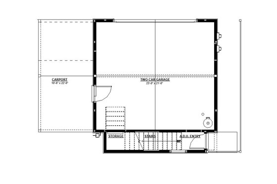 Floor Plan - Main Floor for Prairie House Plan #895-129 - 1 bed, 1 bath