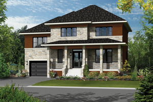 Contemporary Exterior - Front Elevation Plan #25-4309