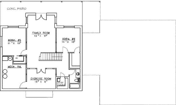 Architectural House Design - Log Floor Plan - Lower Floor Plan #117-121