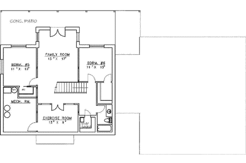 Home Plan - Floor Plan - Lower Floor for Log House Plan #117-121 - 6 bed, 5 bath