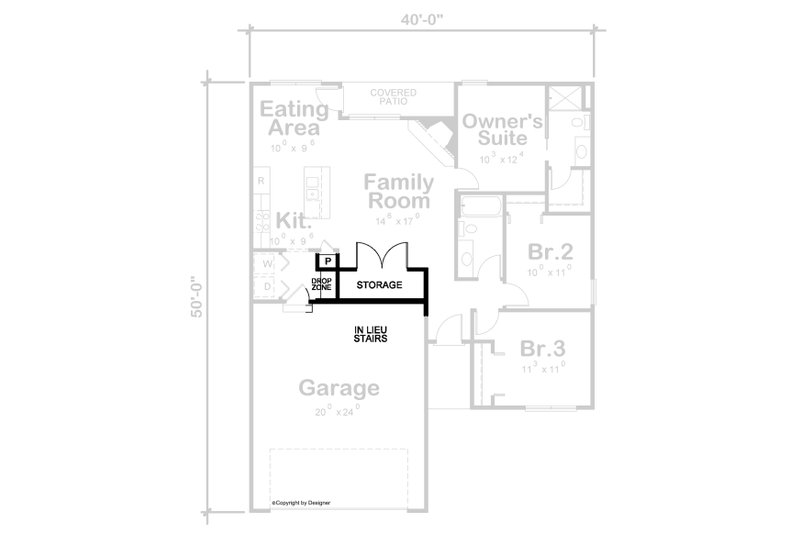 Dream House Plan - Floor Plan - Other Floor for Traditional House Plan #20-2525 - 3 bed, 2 bath