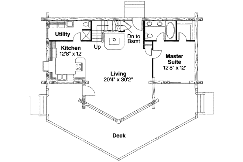Home Plan - Floor Plan - Main Floor for Cabin House Plan #124-260 - 2 bed, 2 bath