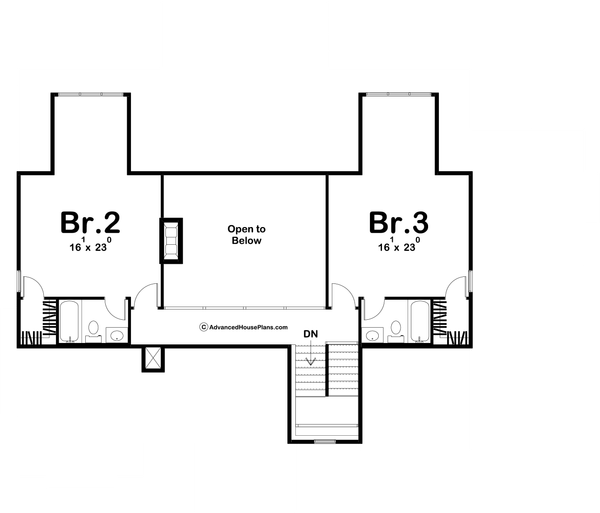 Craftsman Floor Plan - Upper Floor Plan #455-310