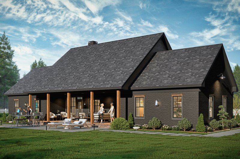 House Blueprint - Exterior - Rear Elevation 1 for Farmhouse House Plan #54-683 - 3 bed, 2.5 bath