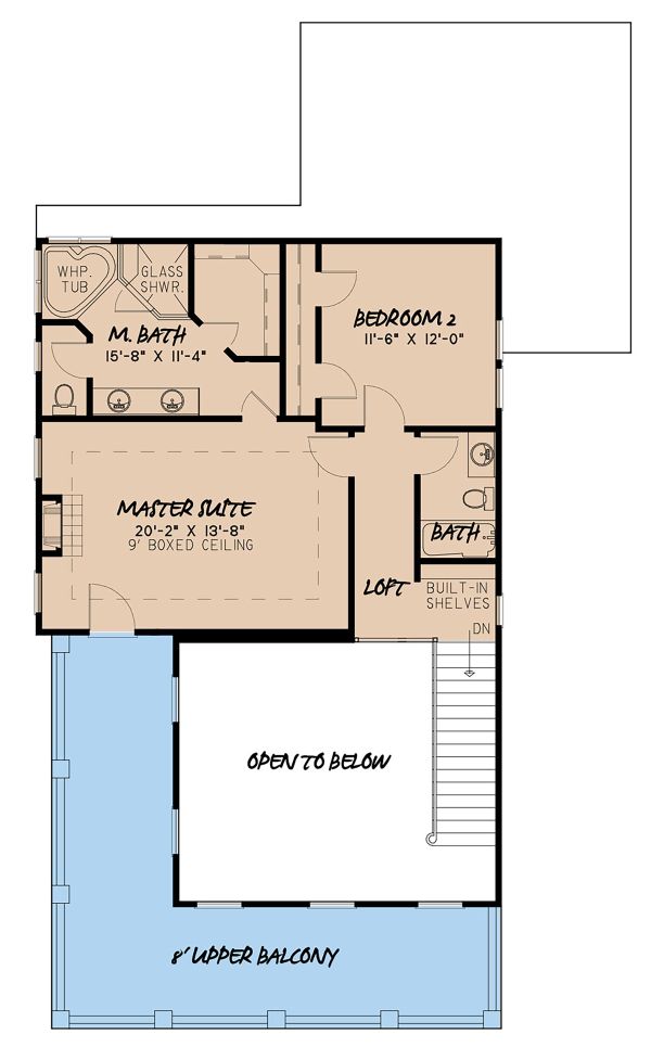House Blueprint - Country Floor Plan - Upper Floor Plan #923-143