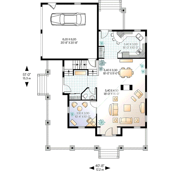Country Floor Plan - Main Floor Plan #23-377