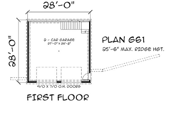 Floor Plan - Main Floor for Modern House Plan #75-213, 0 bath
