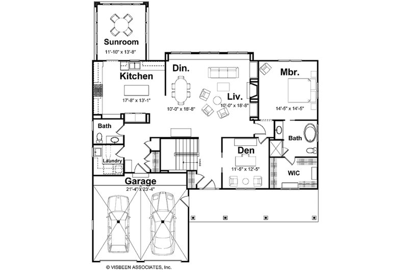 Dream House Plan - Floor Plan - Main Floor for Farmhouse House Plan #928-436 - 2 bed, 3.5 bath