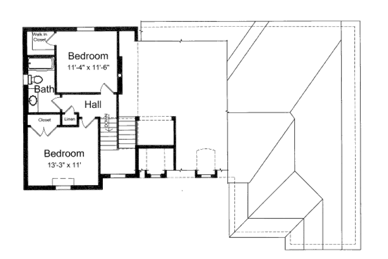 Home Plan - Floor Plan - Upper Floor for European House Plan #46-453 - 3 bed, 2.5 bath