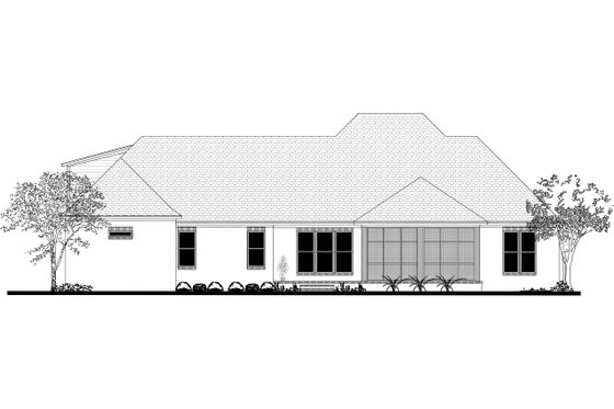 Exterior - Rear Elevation for European House Plan #430-192 - 3 bed, 2 bath