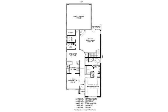 Floor Plan - Main Floor for European House Plan #424-134 - 3 bed, 2.5 bath