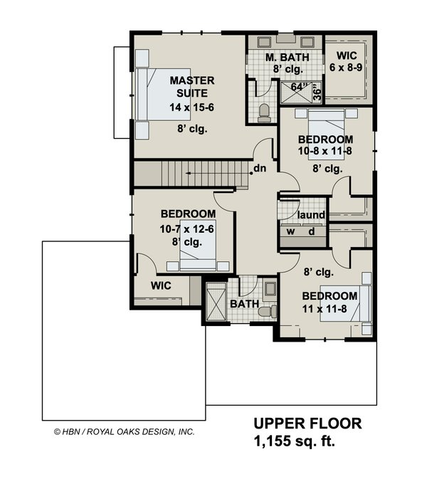 Farmhouse Floor Plan - Upper Floor Plan #51-1191