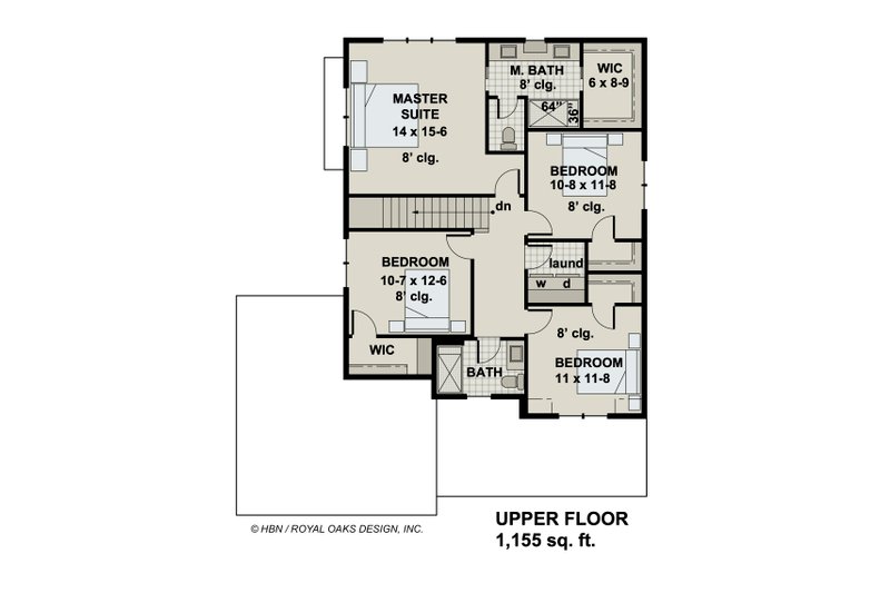 House Plan Design - Floor Plan - Upper Floor for Farmhouse House Plan #51-1191 - 4 bed, 2.5 bath