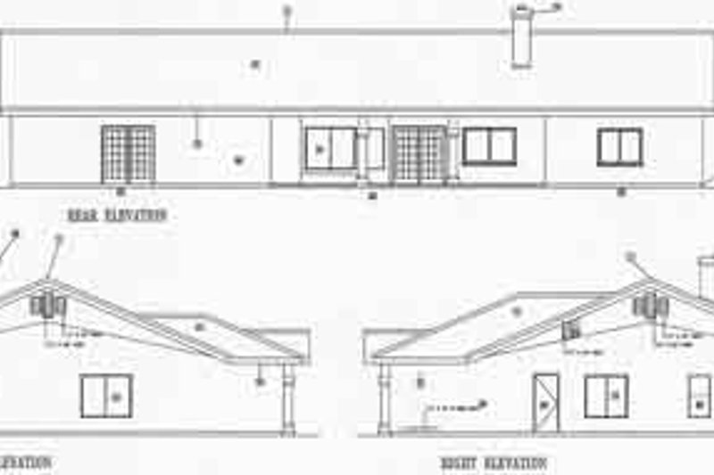 Dream House Plan - Exterior - Rear Elevation for Adobe / Southwestern House Plan #1-620 - 4 bed, 2.5 bath