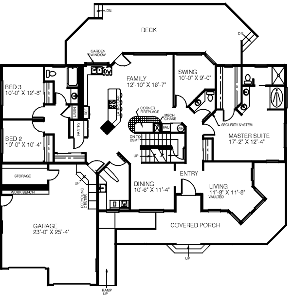 Home Plan - Farmhouse Floor Plan - Main Floor Plan #60-185