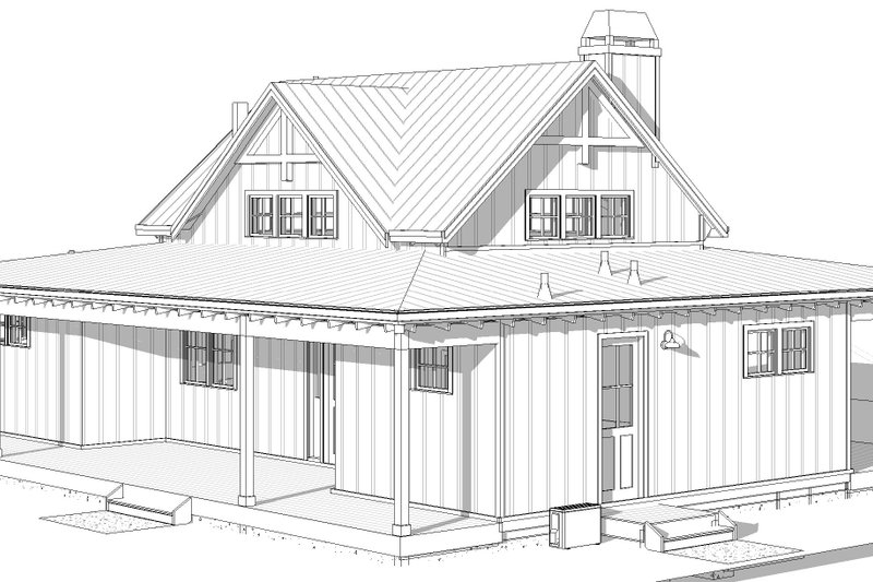 Dream House Plan - Exterior - Other Elevation 2 for Farmhouse House Plan #895-165 - 2 bed, 2 bath