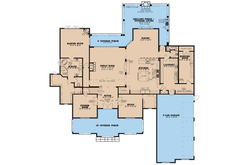 European Style House Plan - 4 Beds 4.5 Baths 6001 Sq/Ft Plan #923-78 ...