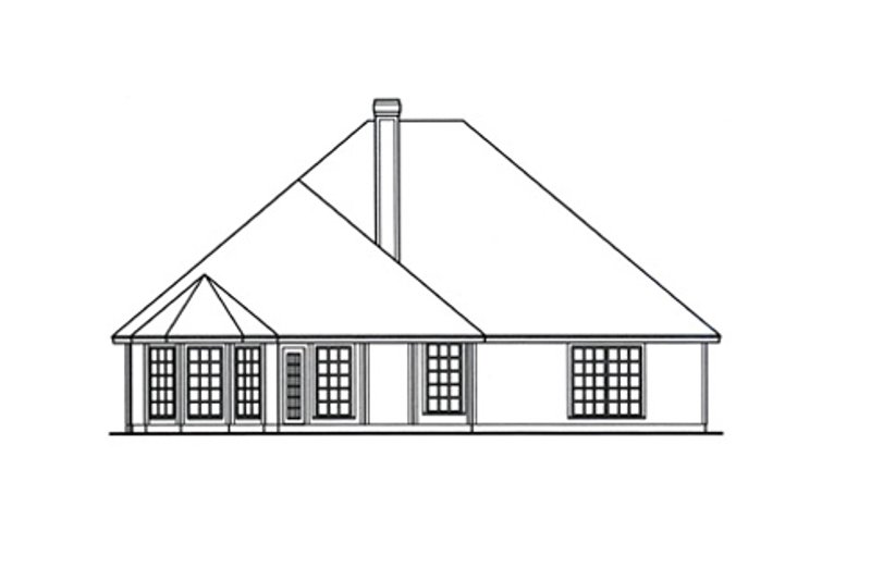 Home Plan - Exterior - Rear Elevation for Traditional House Plan #42-389 - 3 bed, 2 bath