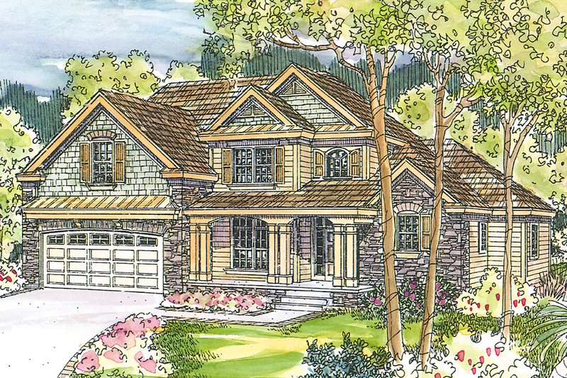 Architectural House Design - Country Exterior - Front Elevation Plan #124-539