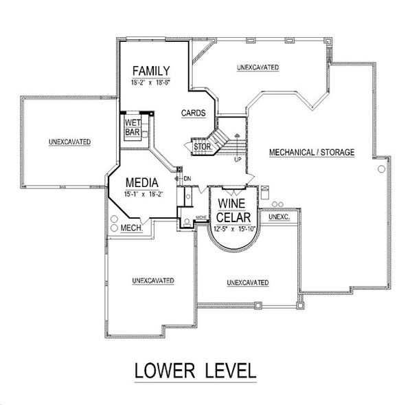 European Floor Plan - Lower Floor Plan #458-21