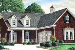 Colonial Exterior - Front Elevation Plan #34-197