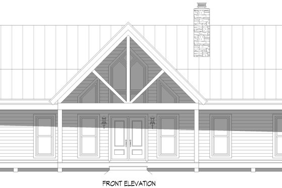 Exterior - Front Elevation 3 for Country House Plan #932-1122 - 2 bed, 2 bath